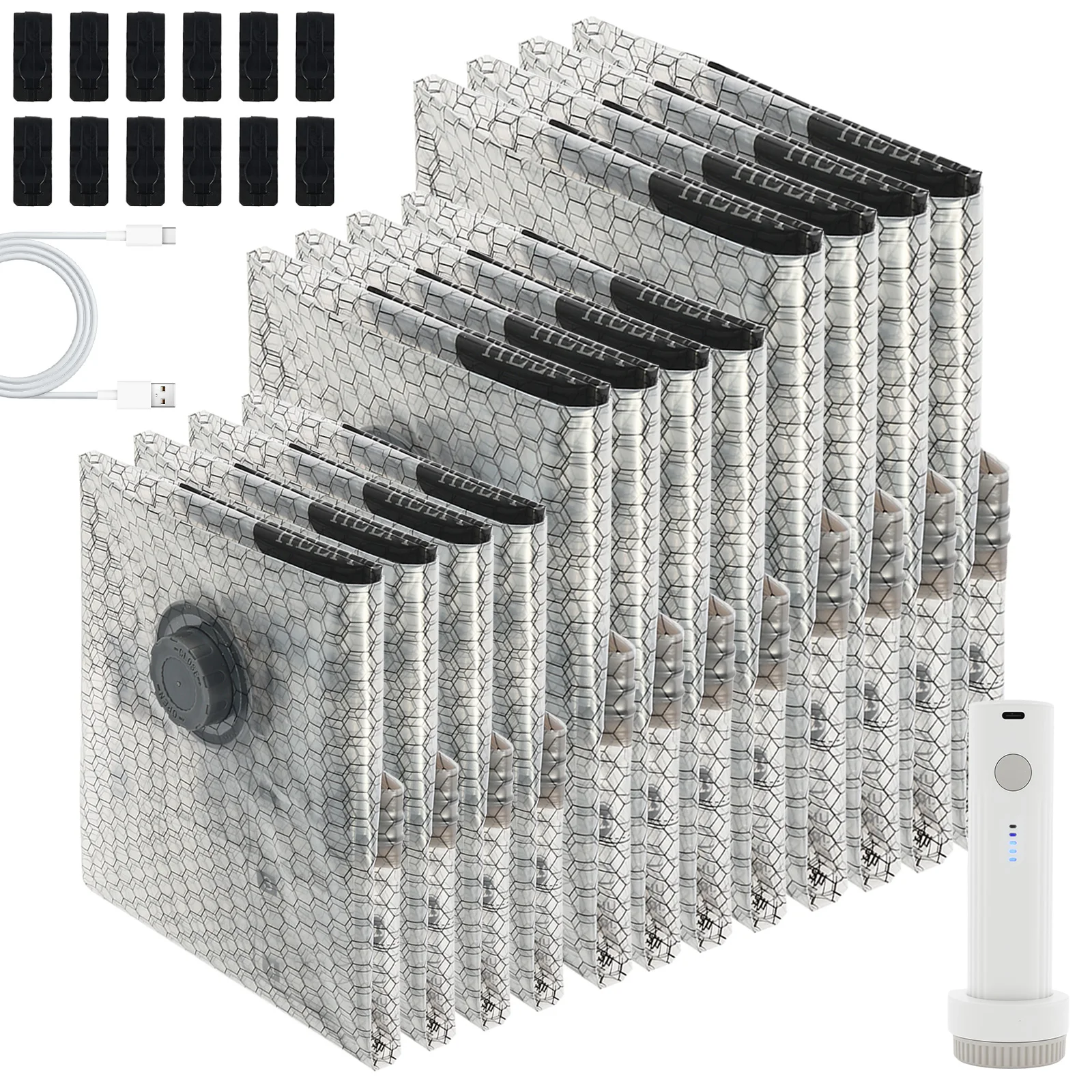 Travel Accessories Organiser - 12Pcs Vacuum Storage Bag with Cordless