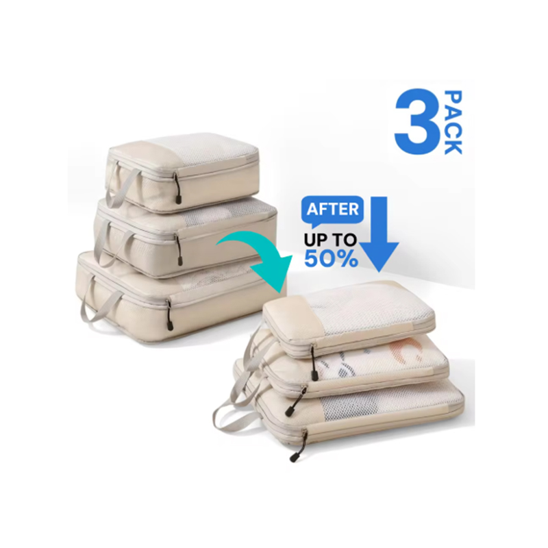 Travel Accessories Organiser - Set of 3 Compressible Packing Travel