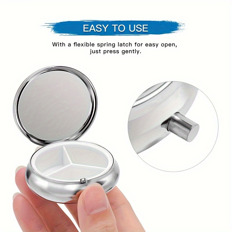 A flat, portable, round metal  - đánh giá và giá Travel Related Accessories