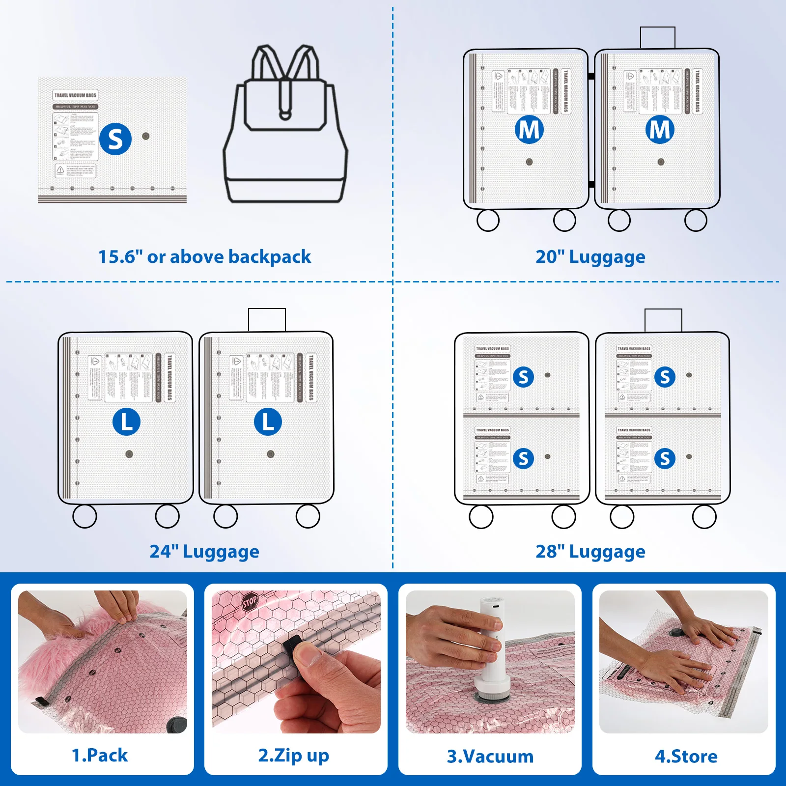 12Pcs Vacuum Storage Bag with  - đánh giá và giá Travel Accessories Organiser