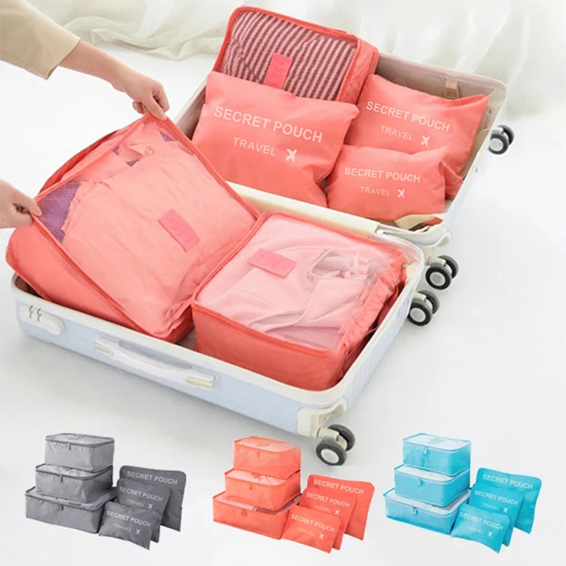 6pcs Travel Storage Bag Large  - đánh giá và giá Travel Accessories Organiser
